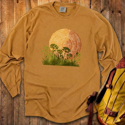 Woodcut Flower Meadow Cotton Long Sleeve