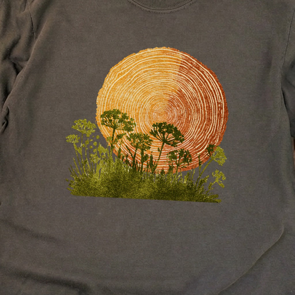 Woodcut Flower Meadow Cotton Long Sleeve