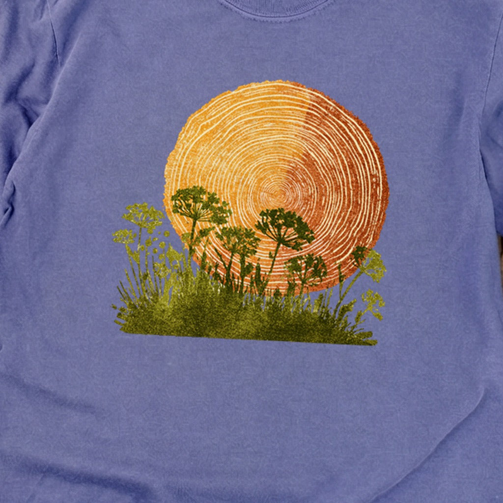 Woodcut Flower Meadow Cotton Long Sleeve