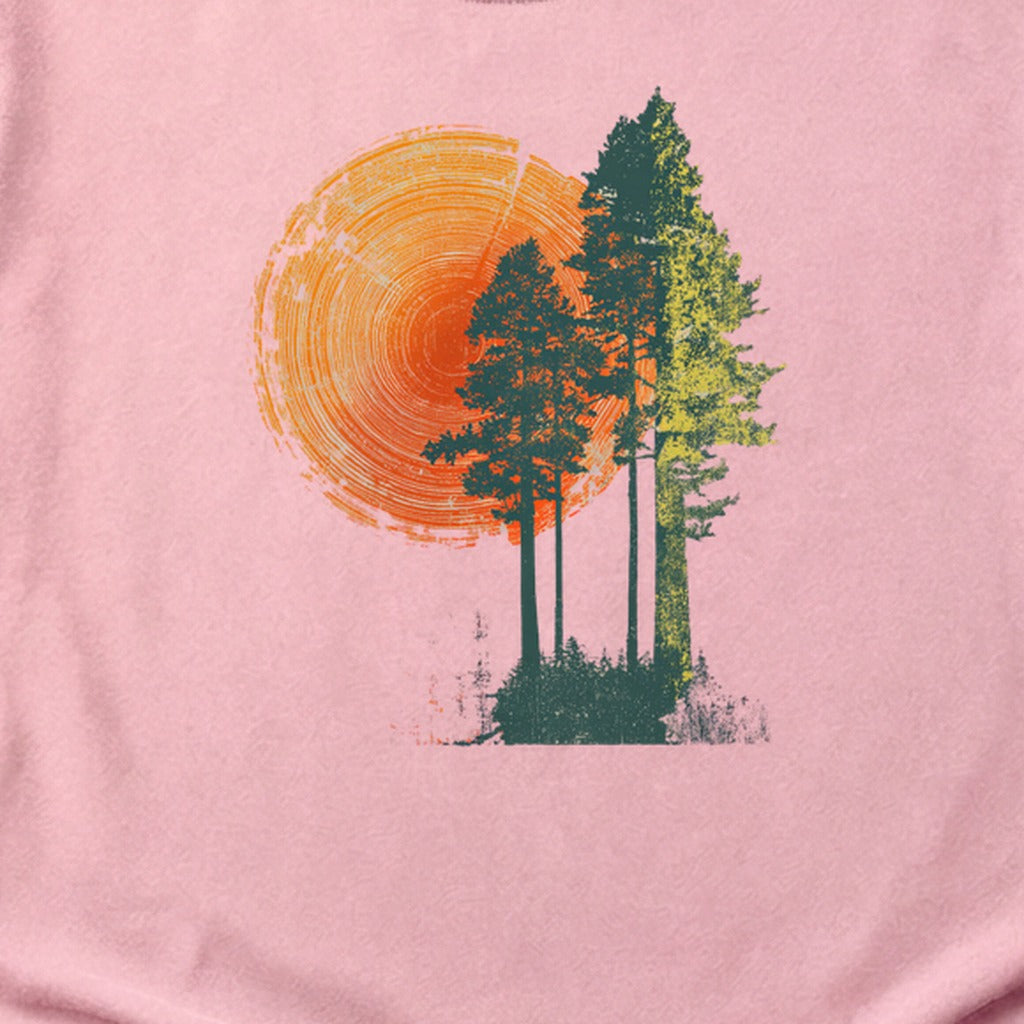 Woodcut Pines Cotton T-Shirt