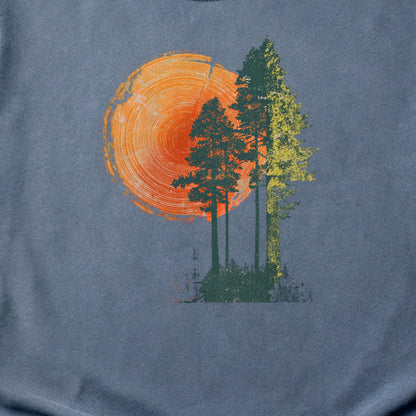 Woodcut Pines Cotton T-Shirt