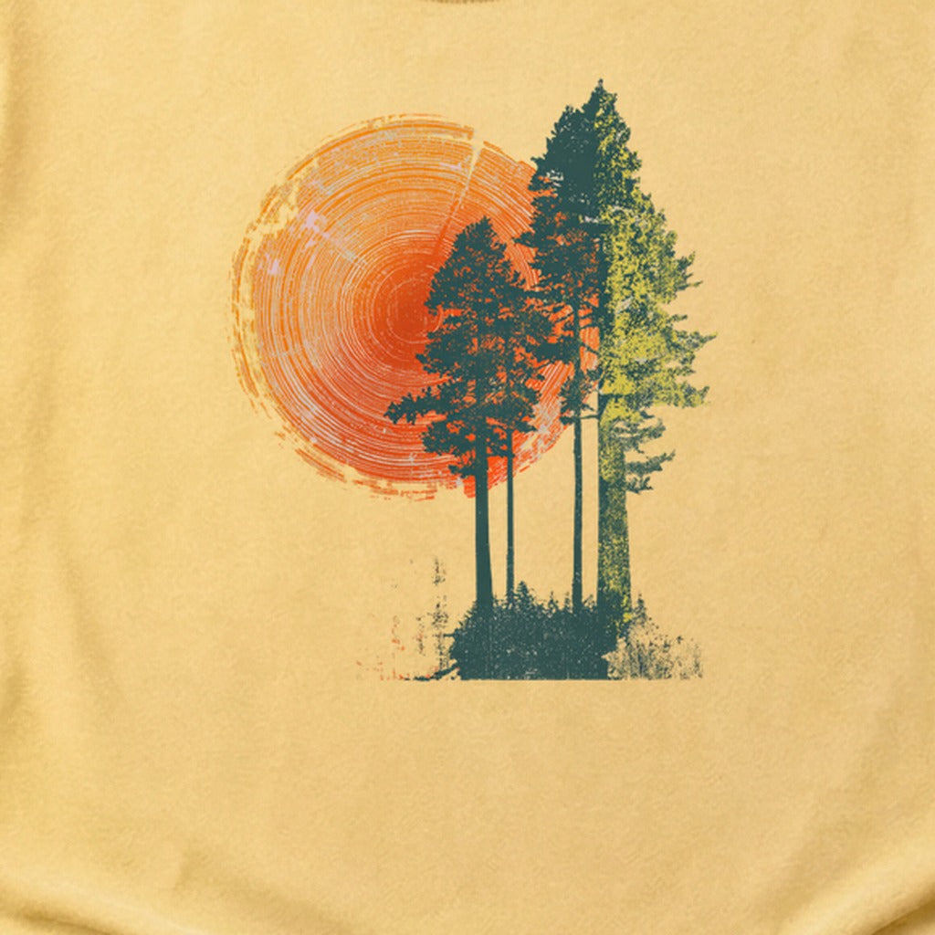 Woodcut Pines Cotton T-Shirt