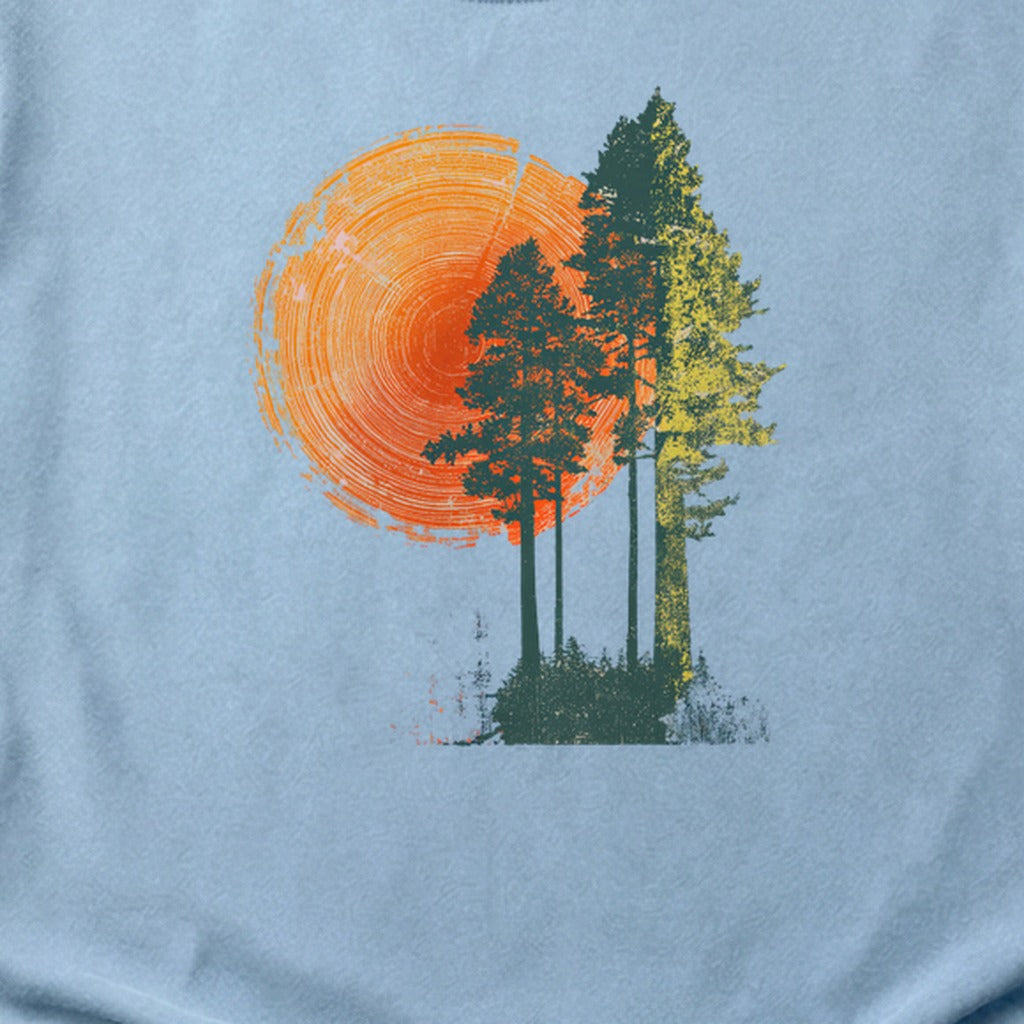 Woodcut Pines Cotton T-Shirt