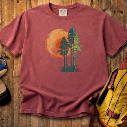 Woodcut Pines Cotton T-Shirt