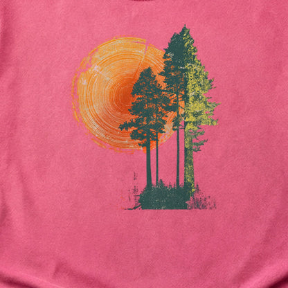Woodcut Pines Cotton T-Shirt