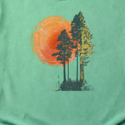 Woodcut Pines Cotton T-Shirt