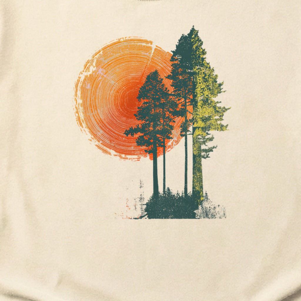 Woodcut Pines Cotton T-Shirt