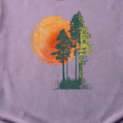 Woodcut Pines Cotton T-Shirt