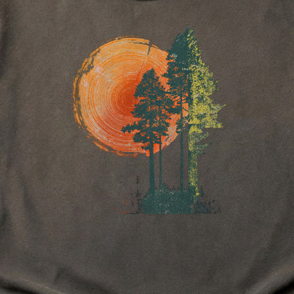 Woodcut Pines Cotton T-Shirt
