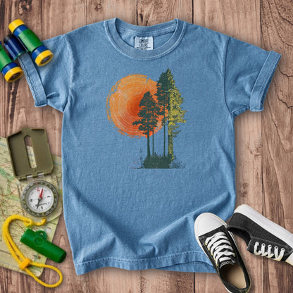 Woodcut Pines Kids Cotton T-Shirt