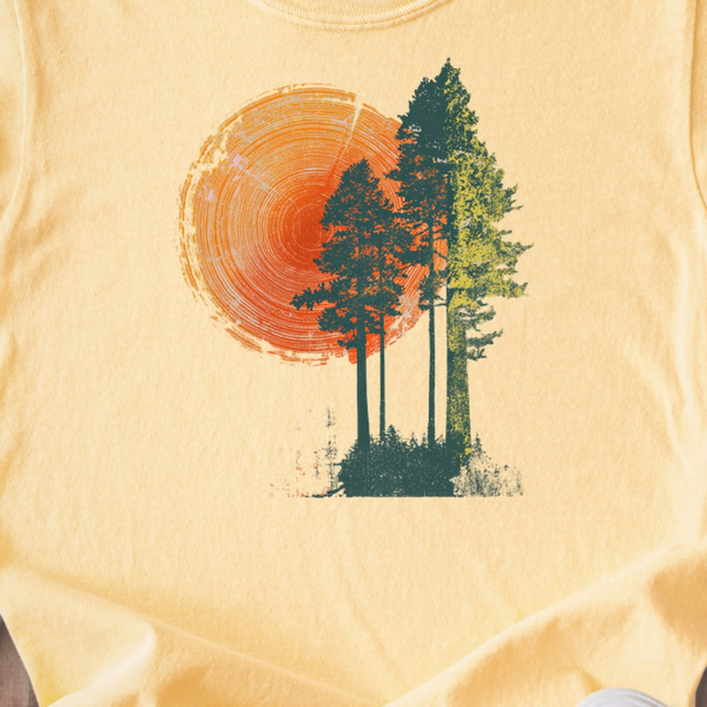 Woodcut Pines Kids Cotton T-Shirt