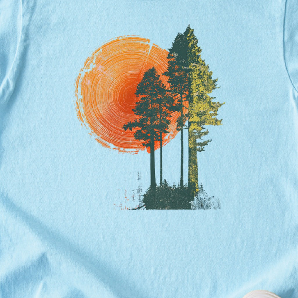 Woodcut Pines Kids Cotton T-Shirt
