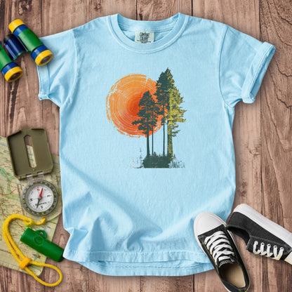 Woodcut Pines Kids Cotton T-Shirt