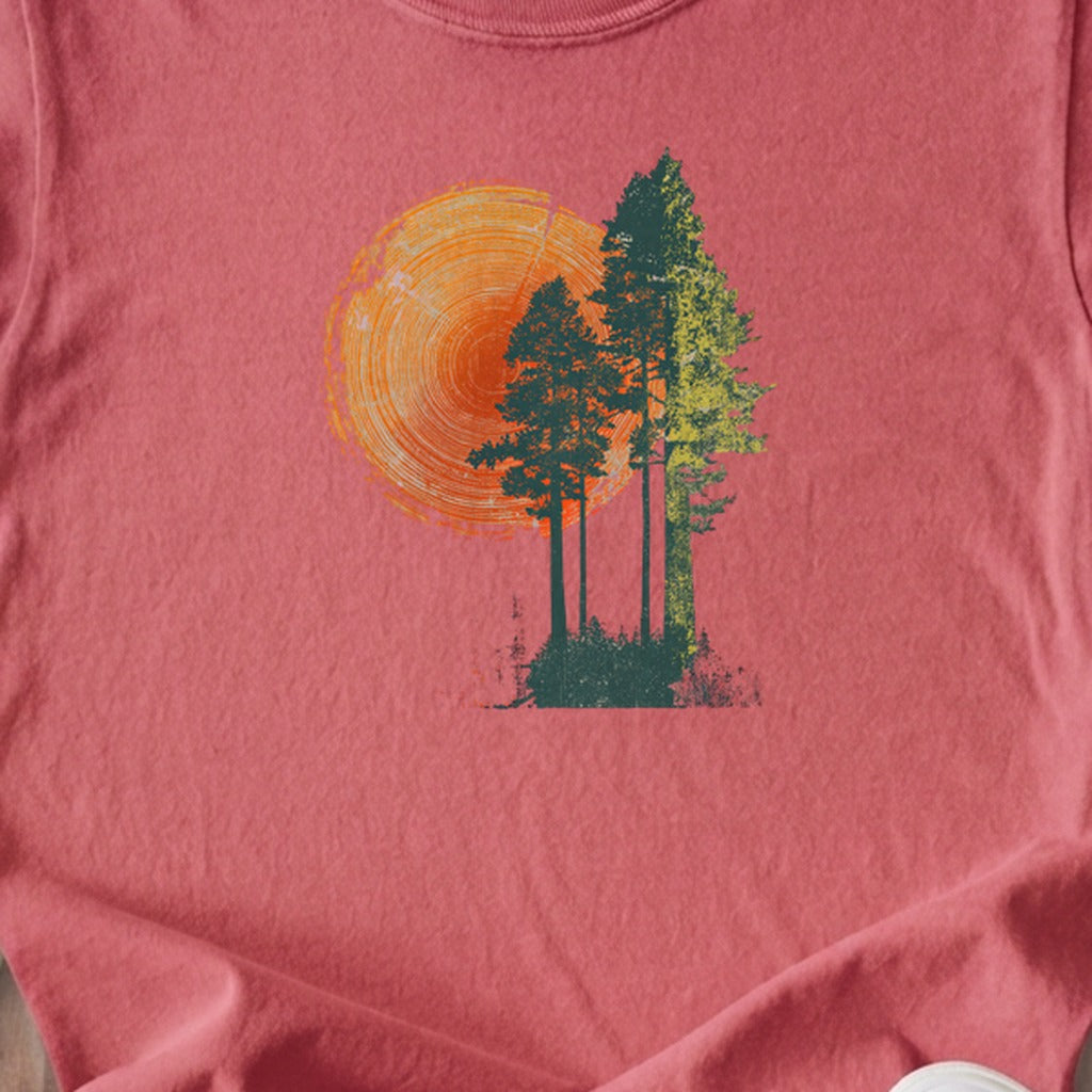 Woodcut Pines Kids Cotton T-Shirt
