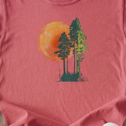 Woodcut Pines Kids Cotton T-Shirt