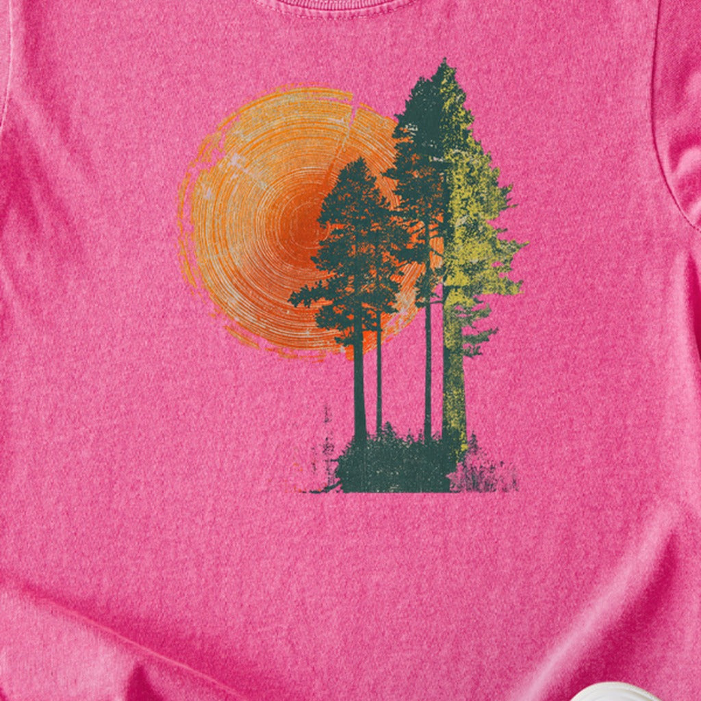 Woodcut Pines Kids Cotton T-Shirt