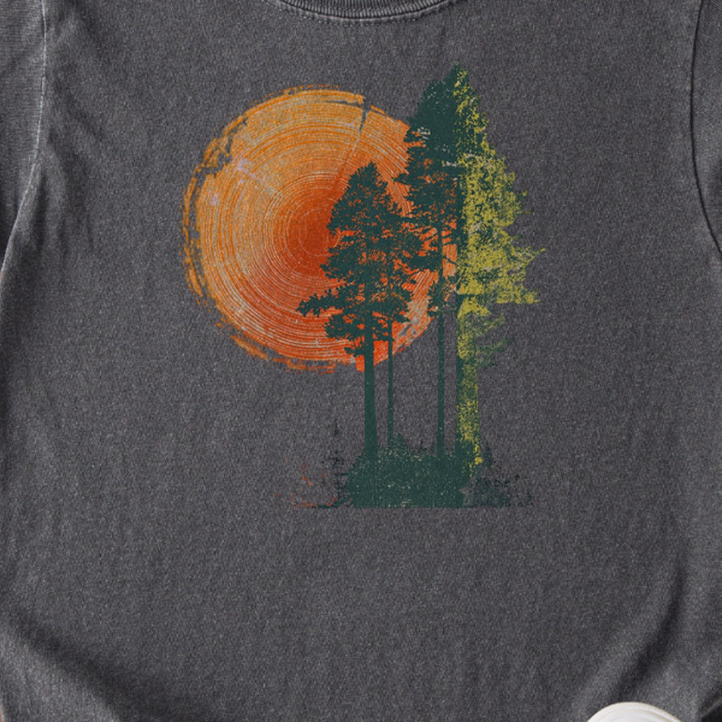 Woodcut Pines Kids Cotton T-Shirt