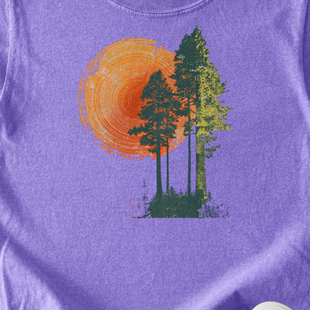 Woodcut Pines Kids Cotton T-Shirt