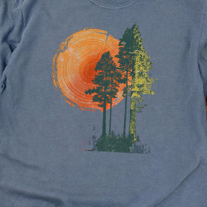 Woodcut Pines Cotton Long Sleeve
