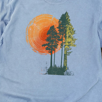 Woodcut Pines Cotton Long Sleeve