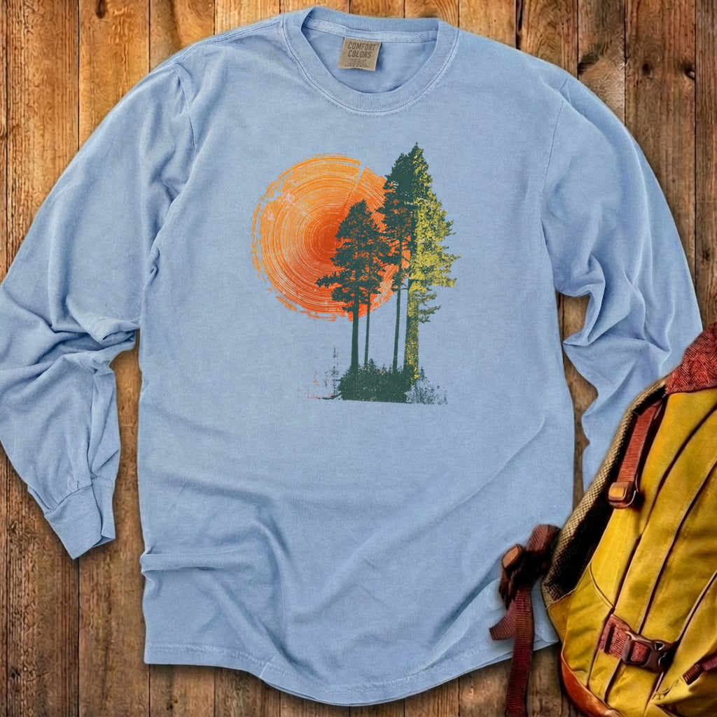 Woodcut Pines Cotton Long Sleeve