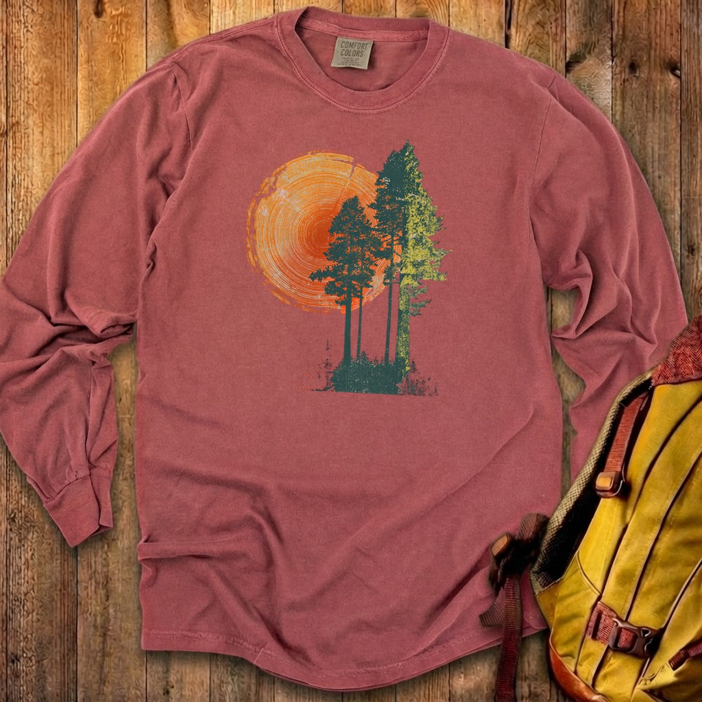 Woodcut Pines Cotton Long Sleeve