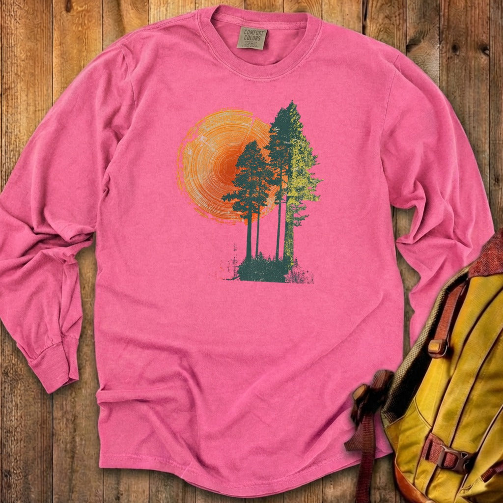 Woodcut Pines Cotton Long Sleeve