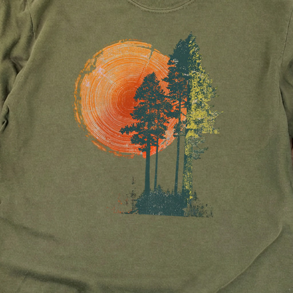 Woodcut Pines Cotton Long Sleeve
