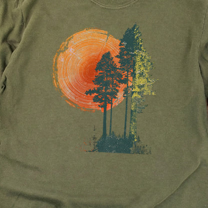 Woodcut Pines Cotton Long Sleeve