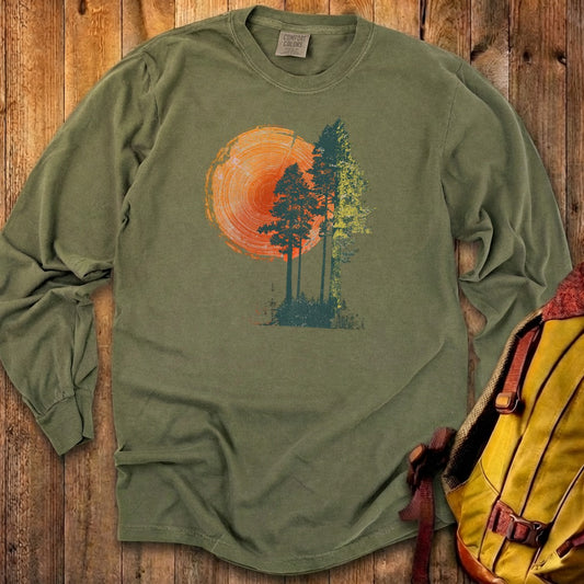 Woodcut Pines Cotton Long Sleeve