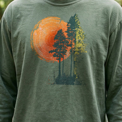 Woodcut Pines Cotton Long Sleeve