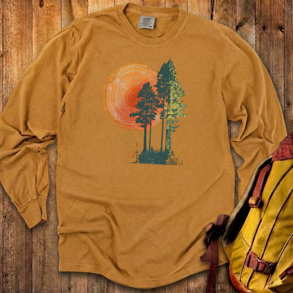 Woodcut Pines Cotton Long Sleeve