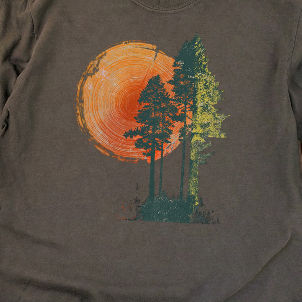 Woodcut Pines Cotton Long Sleeve