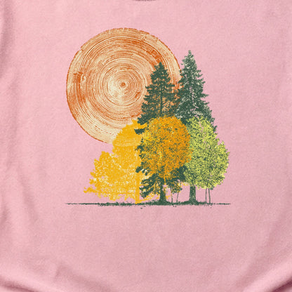 Woodcut Stamped Forest Cotton T-Shirt