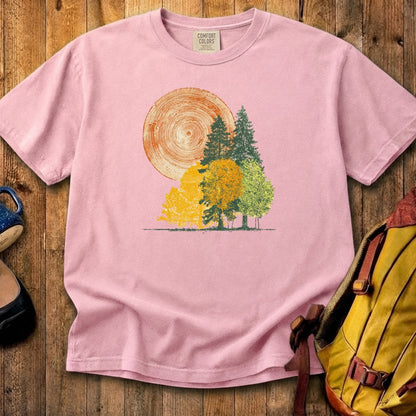 Woodcut Stamped Forest Cotton T-Shirt