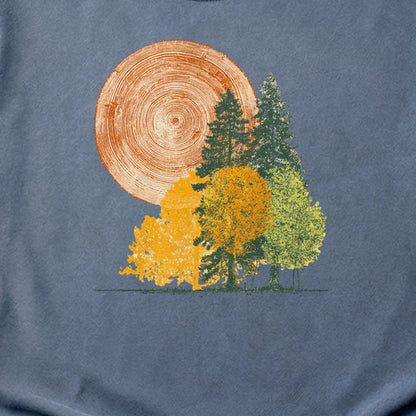 Woodcut Stamped Forest Cotton T-Shirt