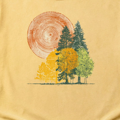 Woodcut Stamped Forest Cotton T-Shirt