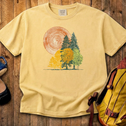 Woodcut Stamped Forest Cotton T-Shirt