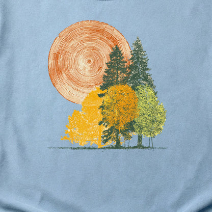 Woodcut Stamped Forest Cotton T-Shirt
