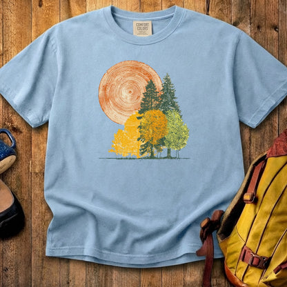 Woodcut Stamped Forest Cotton T-Shirt