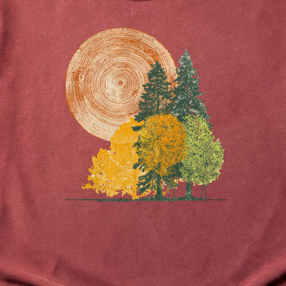Woodcut Stamped Forest Cotton T-Shirt