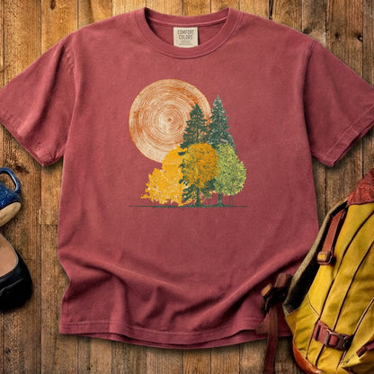Woodcut Stamped Forest Cotton T-Shirt