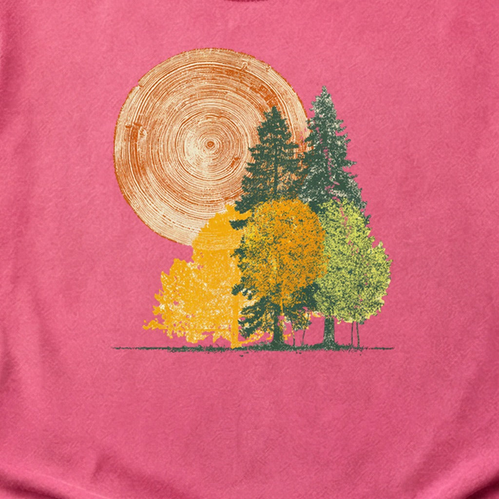 Woodcut Stamped Forest Cotton T-Shirt