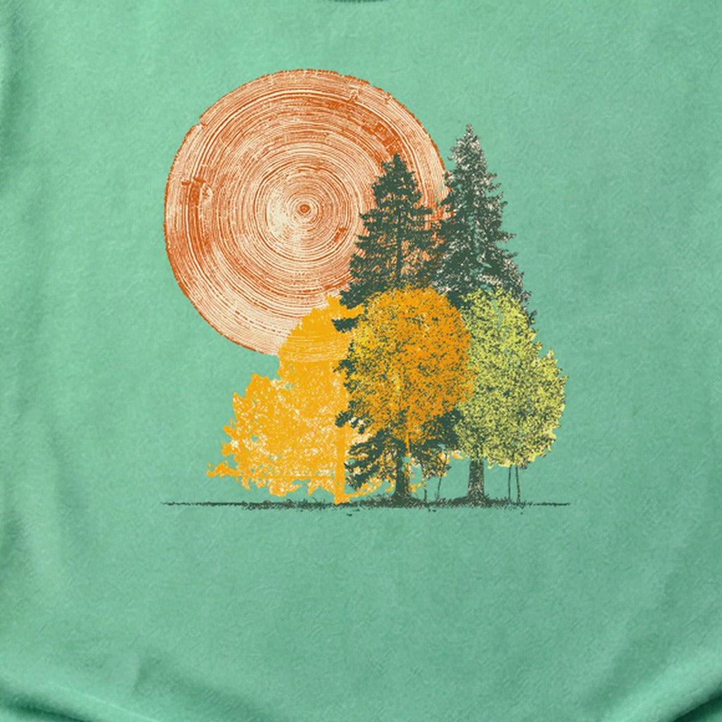 Woodcut Stamped Forest Cotton T-Shirt