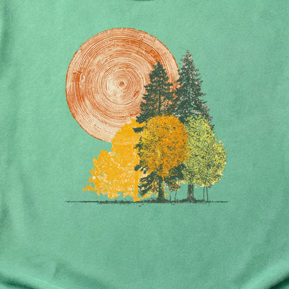 Woodcut Stamped Forest Cotton T-Shirt