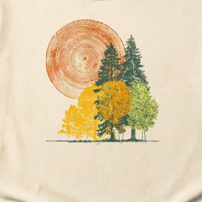 Woodcut Stamped Forest Cotton T-Shirt
