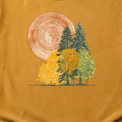 Woodcut Stamped Forest Cotton T-Shirt