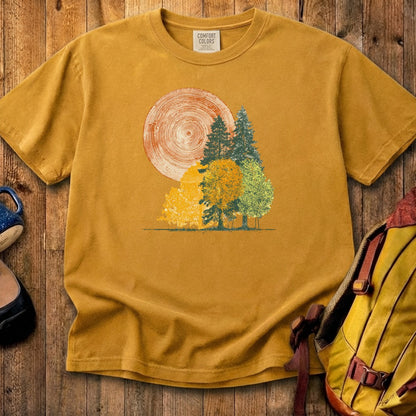 Woodcut Stamped Forest Cotton T-Shirt