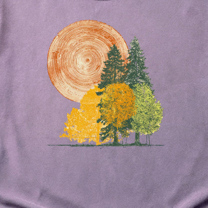Woodcut Stamped Forest Cotton T-Shirt