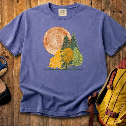 Woodcut Stamped Forest Cotton T-Shirt